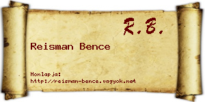 Reisman Bence névjegykártya